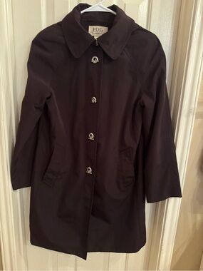 London Fog Women's Dark Brown Single-Breasted Trench Coat